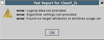 Classification Function Settings - Test Reports