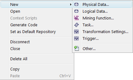 New Physical Data Object Creation