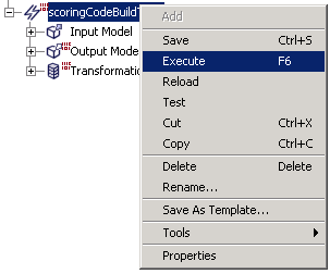 Scoring code build task is ready to execute