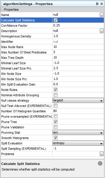 Okno Tree Settings Properties